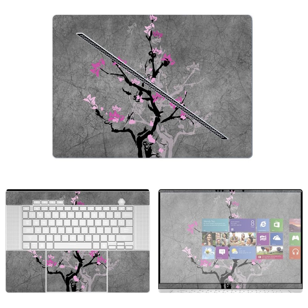 Decalrus - Protective Decal Sticker for Asus Rog Zephyrus G16 GA605WV (16" Screen) Case Cover Wrap - Floral Pattern