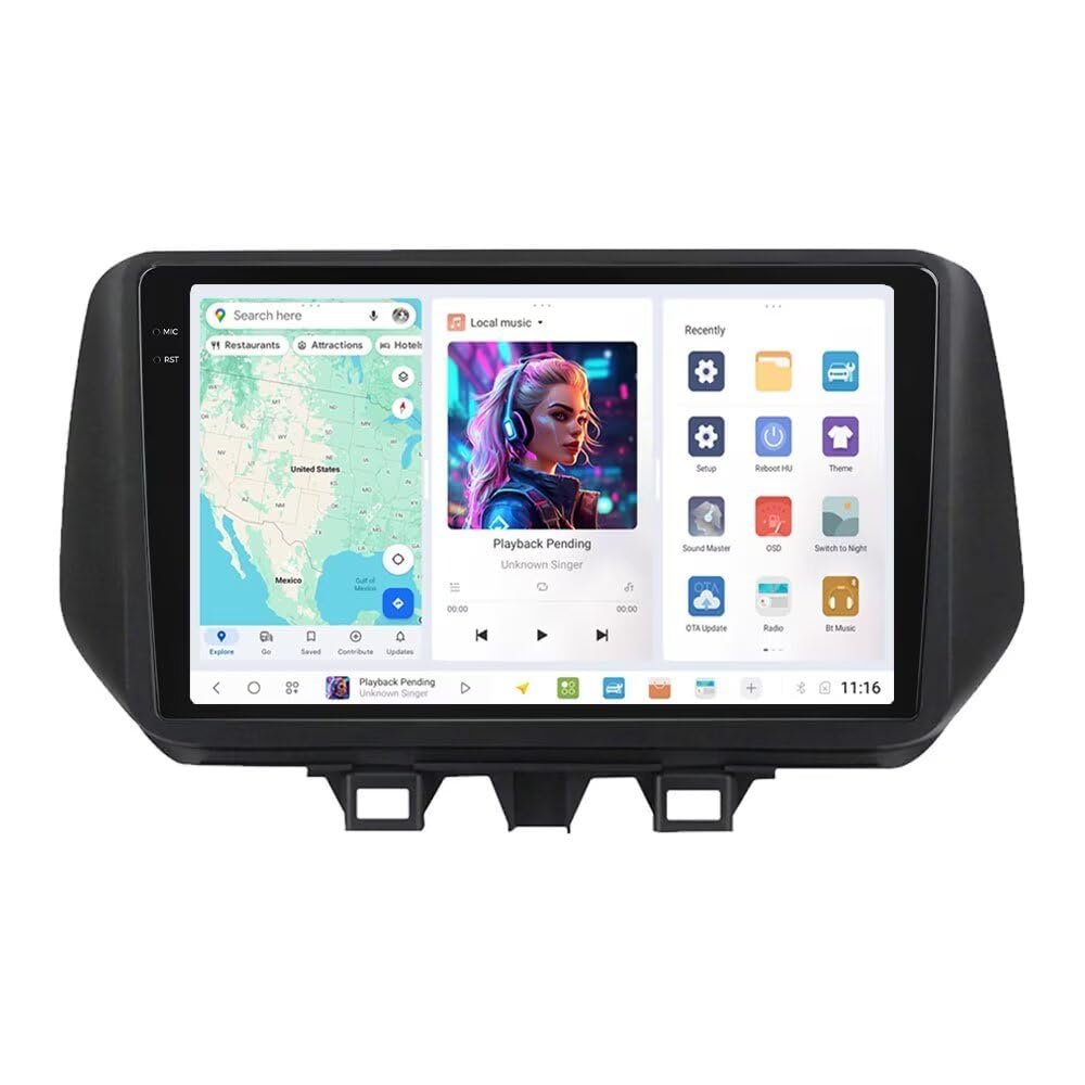 DUDUAUTO Radio Stereo for Hyundai Tucson 2018-2020 - 8GB+128GB, Biorunn Android 13 DUDU7 10.36 Inch Dual Band GPS Car-Play Android Auto Navi Upgrade 2K Blue-Tooth Head Unit DSP RDS