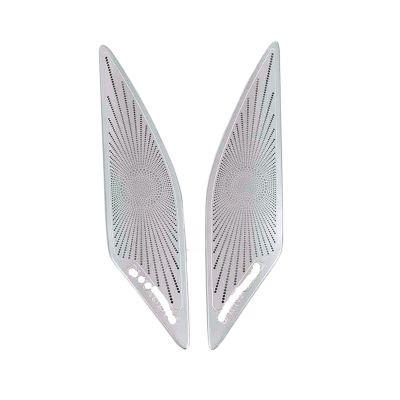 VNFEJEJR Fit for Golf 7 MK7 2013-2020 Car-Styling Stainless Steel Car Door Audio Speaker Decorative Cover Trim 3D Sticker Door Audio Speaker Cover(Slivery)