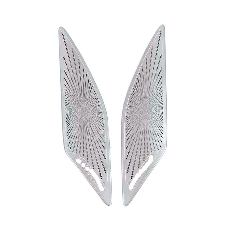 VNFEJEJR Fit for Golf 7 MK7 2013-2020 Car-Styling Stainless Steel Car Door Audio Speaker Decorative Cover Trim 3D Sticker Door Audio Speaker Cover(Slivery)