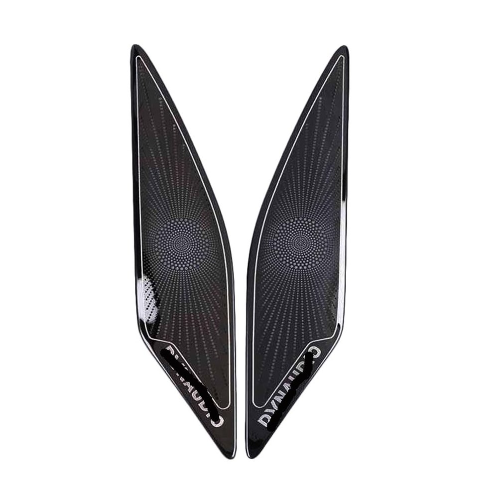 VNFEJEJR Fit for Golf 7 MK7 2013-2020 Car-Styling Stainless Steel Car Door Audio Speaker Decorative Cover Trim 3D Sticker Door Audio Speaker Cover(Black-02)