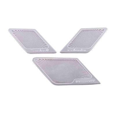 VNFEJEJR Fit for Golf 7 MK7 2013-2020 Car-Styling Stainless Steel Car Door Audio Speaker Decorative Cover Trim 3D Sticker Door Audio Speaker Cover(Slivery-01)