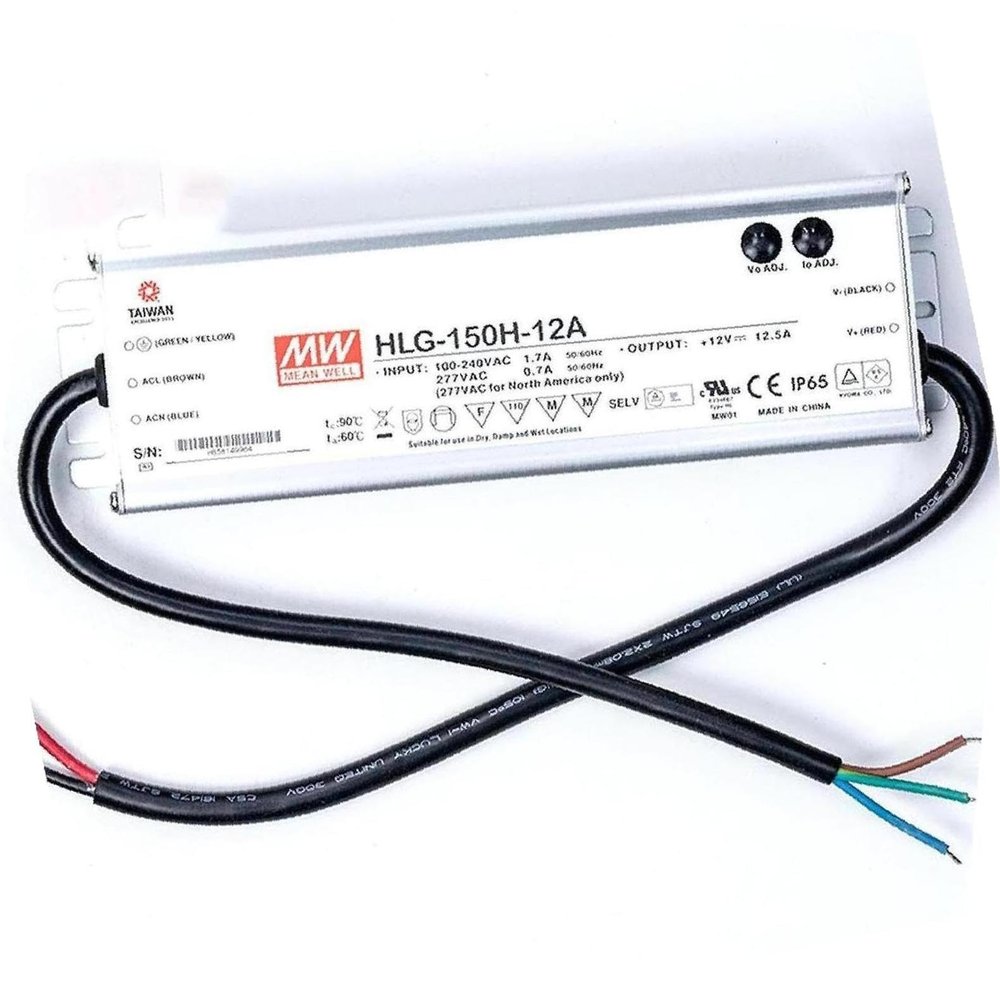 DirectNine Basics HLG-150H-12A 12V 12.5A 150W LED Driver IP67 for Outdoor Lighting, YS-HLG-150H-12A