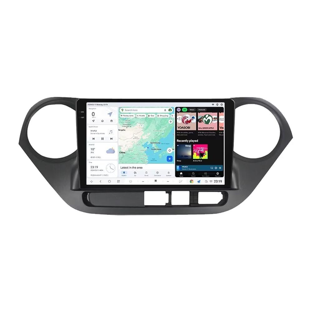 DUDUAUTO Android 13 Radio Stereo for Hyundai Grand I10 2014-2019, Biorunn DUDU7 10.36 Inch 2K Dual Band GPS Wireless Car-Play Android Auto Navi Head Unit DSP AMP,8GB RAM 128GB ROM