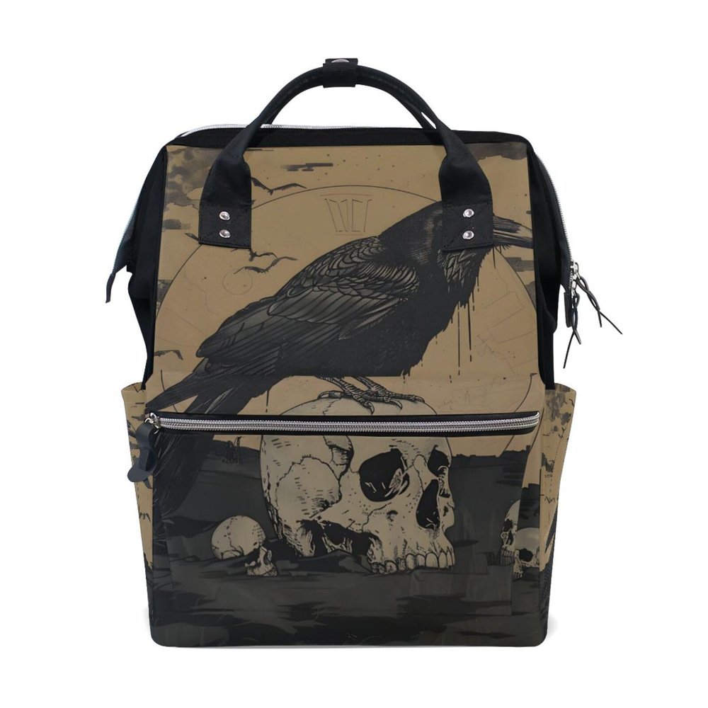 ALAZA Gothic Style Crow Laptop Backpack Anti Theft Purse Backpack for Women Men,15.6 inch Doctor Bag College Backpacks Travel Casual Daypack