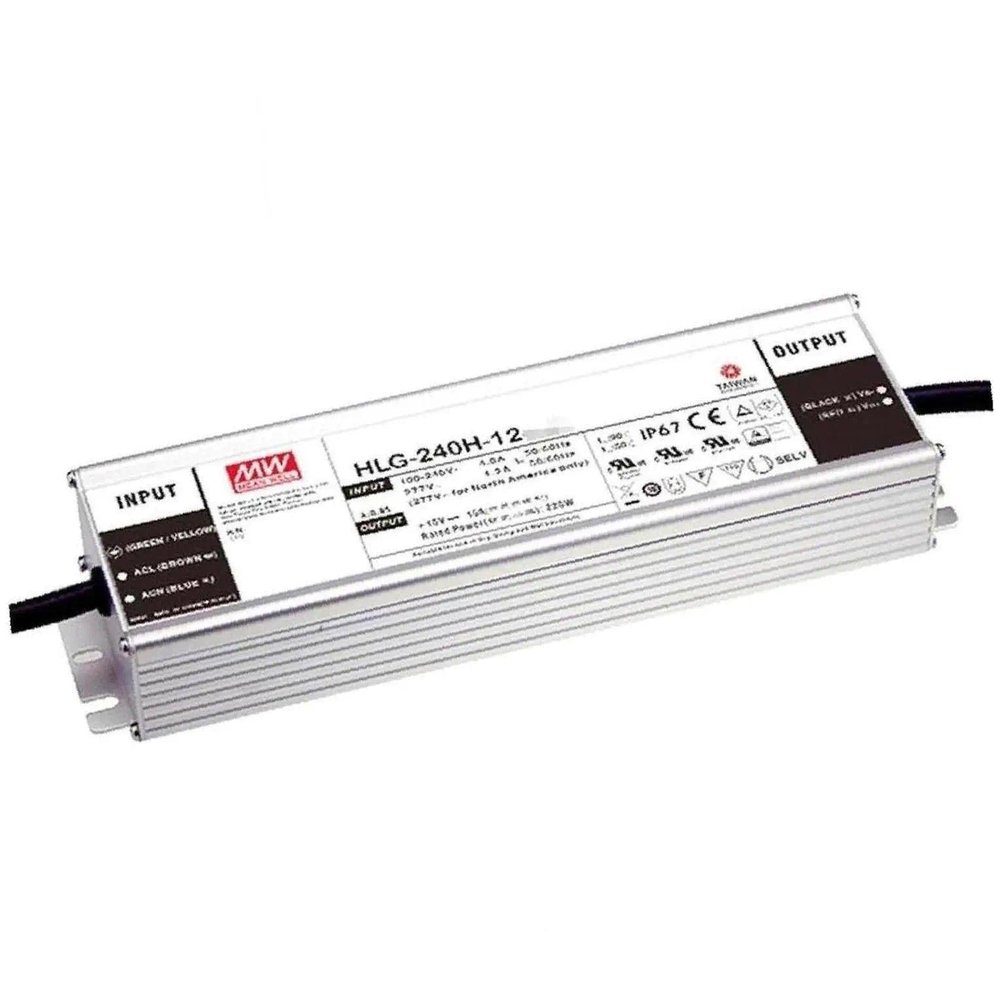 HLG-240H-12A 12V 16A 192W IP67 LED Driver for Horticulture & Outdoor Lighting