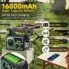 59200mWh Emergency Radio - 16000mAh Portable Solar Hand Crank NOAA/AM/FM Weather Radio with Battery Powered & USB Charger,SOS Alarm,Flashlight, Reading Lamp for Outdoor Camping,Storm,Survival Kits view 2