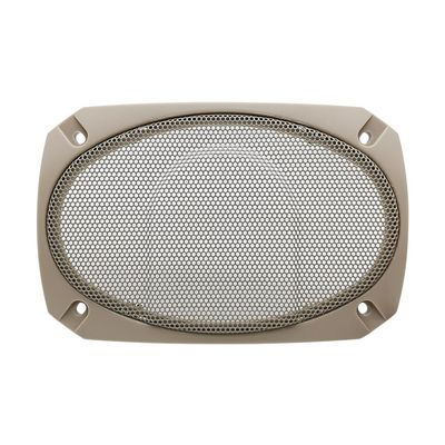 2X DRPSODAC Rectangular Speaker Dust Grill Cover ABS Plastic Decorative Circle Metal Mesh Protection for 4x6 inch Loudspeakers (Beige)