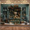 7x5ft Christmas Backdrop Photography Green Christmas Shop Bear Gifts Baby Shower Christmas Tree Background Party Banner Decoration Studio view 4
