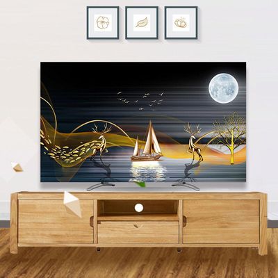 32-85in Indoor Universal TV Cover Monitor Cover LCD LED Wall-mounted Curved Screen Cover Plasma TV Screen Protector Cloth Bedroom(Size:70IN,Color:B)