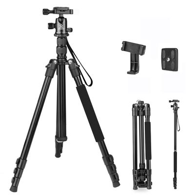 77 inch Professional Camera Photography Tripod,Ball Head Aluminum DSLR/SLR Tripod & Monopod with Carry Bag Compatible with Canon Nikon Binoculars Laser Telescop(Black)