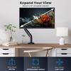 Curved Monitor Mount Single Arm Holds to 28.6 lbs, Ultrawide Monitor Stand for 35" Screens, C-Clamp & Grommet Base, +90 to-45 Tilt,180Swivel,360 Rotation,VESA 75x75 or 100x100mm,for Curved/Flat view 2