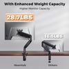 Curved Monitor Mount Single Arm Holds to 28.6 lbs, Ultrawide Monitor Stand for 35" Screens, C-Clamp & Grommet Base, +90 to-45 Tilt,180Swivel,360 Rotation,VESA 75x75 or 100x100mm,for Curved/Flat view 3