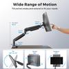 Curved Monitor Mount Single Arm Holds to 28.6 lbs, Ultrawide Monitor Stand for 35" Screens, C-Clamp & Grommet Base, +90 to-45 Tilt,180Swivel,360 Rotation,VESA 75x75 or 100x100mm,for Curved/Flat view 4