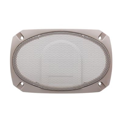 2X DRPSODAC Rectangular Speaker Dust Grill Cover ABS Plastic Decorative Circle Metal Mesh Protection for 4x6 inch Loudspeakers (Gray)