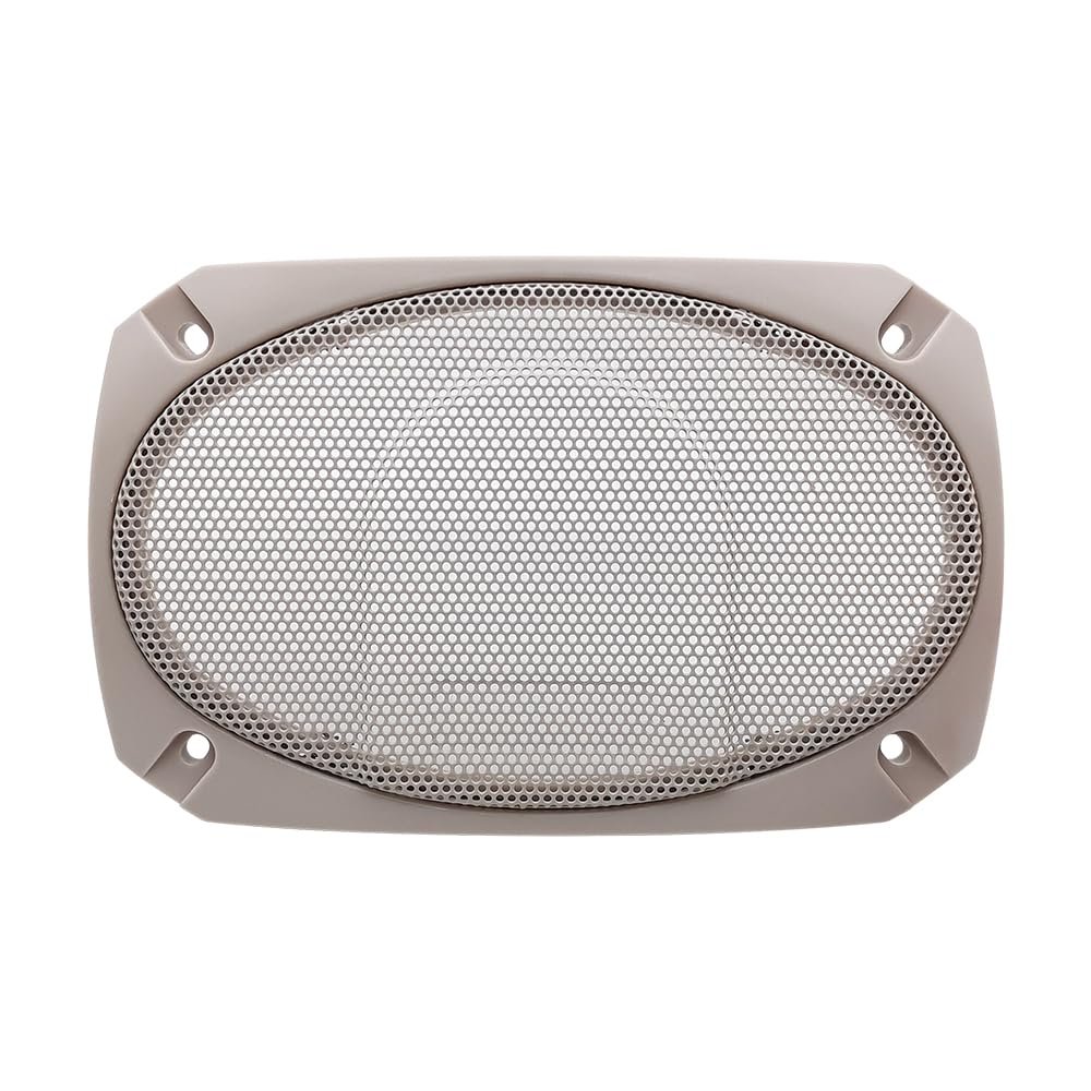 2X DRPSODAC Rectangular Speaker Dust Grill Cover ABS Plastic Decorative Circle Metal Mesh Protection for 4x6 inch Loudspeakers (Gray)