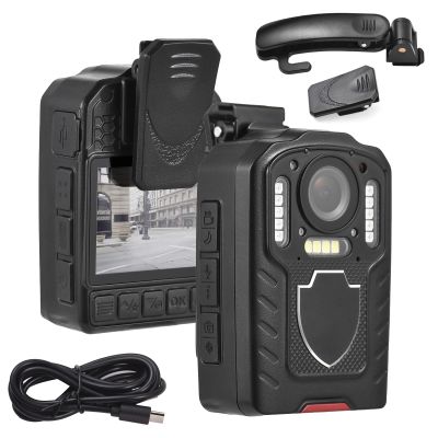 Camnoon 1080P Body Camera with Audio and Video Recording Wearable Body Cam Camcorder LCD Screen IR Night Vision Motion Detection Built-in 64GB Memory for Law Enforcement Delivery Personal Traveling