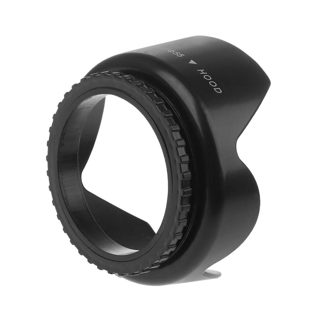 55mm Screwed Flower Sunshade Lens for DSLR Camera