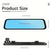 DirectNine Basics 1080P Dual-Lens Dash Cam: Smart touch HD rearview mirror and waterproof reversing camera for clear road vision. with 32GB memory card view 2