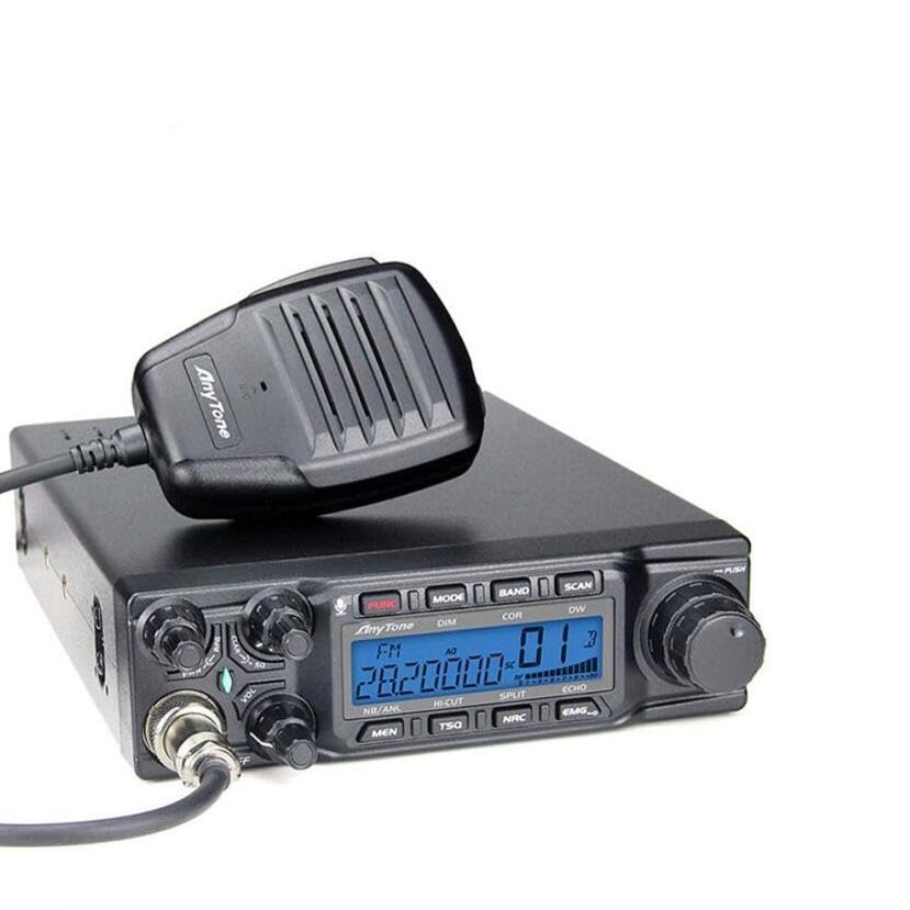 Anysecu AnyTone AT-6666pro 10 Meter Radio High Power 80 Watts Output FM/AM/USB/LSB/CW Mobile Transceiver with Programming Cable