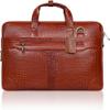 Abgrow Croco Leather Laptop Briefcase for Men,Waterproof Travel Messenger Bag with Adjustable Strap for Office & College (Tan) view 1
