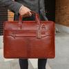 Abgrow Croco Leather Laptop Briefcase for Men,Waterproof Travel Messenger Bag with Adjustable Strap for Office & College (Tan) view 3