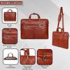 Abgrow Croco Leather Laptop Briefcase for Men,Waterproof Travel Messenger Bag with Adjustable Strap for Office & College (Tan) view 4
