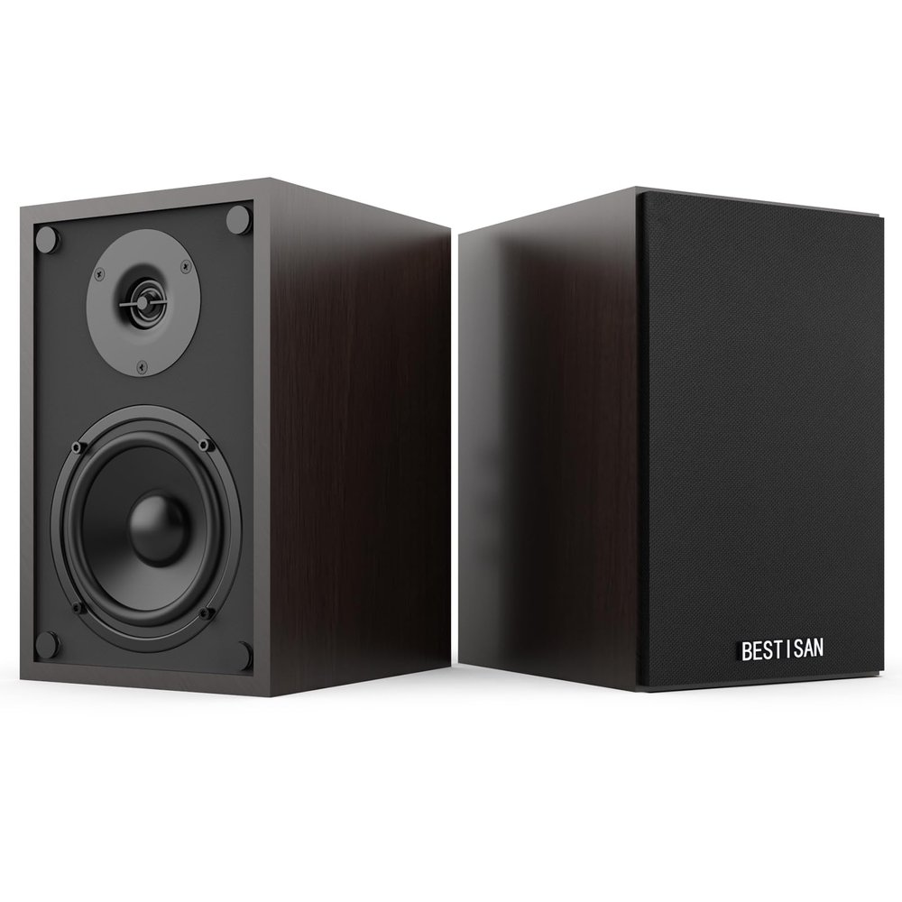 BESTISAN Bluetooth Bookshelf Speakers with RCA Input, Record Player Speakers with Sub Out Port for SW65C/ SW65D,4 Inch Woofer, SR04F-01