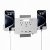 6-in-1 Outlet Extender with Surge Protector (900J), 3 AC Outlets & 3 USB Ports (USB-C), Smart Night Light and Retractable Phone Holder, 1875W Wall Mount Plug for Home, Office, Dorm view 1