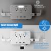 6-in-1 Outlet Extender with Surge Protector (900J), 3 AC Outlets & 3 USB Ports (USB-C), Smart Night Light and Retractable Phone Holder, 1875W Wall Mount Plug for Home, Office, Dorm view 3