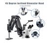 DZQ ZQ-1X Multi-Directional Microscope Micro-Setting Microscope,7X-45X Magnification,0.7X-4.5X Zoom Objective,60-Led Ring Light,Spring Bracket,Includes 0.5X Barlow Lens view 4