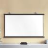 16:9 HD Manual Projector Scree, Pull Down Movie Screen 160 Degree Large Viewing Indoor Use, Winkle-Free Projection Screen, Wall Mountable, Perfect for Home Cinema, School, Office(White plastic,16:9 72 view 1