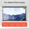 16:9 HD Manual Projector Scree, Pull Down Movie Screen 160 Degree Large Viewing Indoor Use, Winkle-Free Projection Screen, Wall Mountable, Perfect for Home Cinema, School, Office(White plastic,16:9 72 view 2