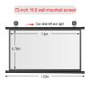 60'' 72'' Projector Screen Manual Pull Down 4:3 16:9 HD Retractable Widescreen 3D HD Movie Screen Winkle-Free Projection Screen, Suitable for HDTV/Sports/Movies/Presentations, 4 Styles(White fiberglas view 3