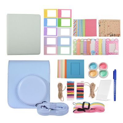 Andoer Instant Camera Accessories Bundle Kit Replacement for Fujifilm instax mini 12 with Camera Bag/Camera Strap/Photo Album/Photo Clips/Photo Frame/Stickers/Pen and More