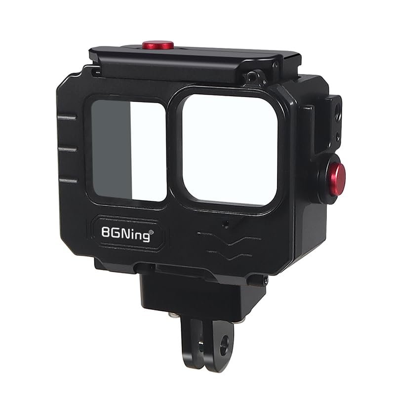 BGNing Aluminum Alloy 80m Waterproof Housing Case Diving Case Compatible with Hero 13 Action Camera Underwater Vlog Shell Protective Frame (Quick Install ComboB)