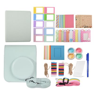 Andoer Instant Camera Accessories Bundle Kit Replacement for Fujifilm instax mini 12 with Camera Bag/Camera Strap/Photo Album/Photo Clips/Photo Frame/Stickers/Pen and More, Green