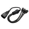 IEC320 C14 to Triple C13 Power Wire Splitters Adapter Cable Male to Female Connector Extension Cord for UPS PDUs Socket view 1