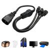 IEC320 C14 to Triple C13 Power Wire Splitters Adapter Cable Male to Female Connector Extension Cord for UPS PDUs Socket view 2