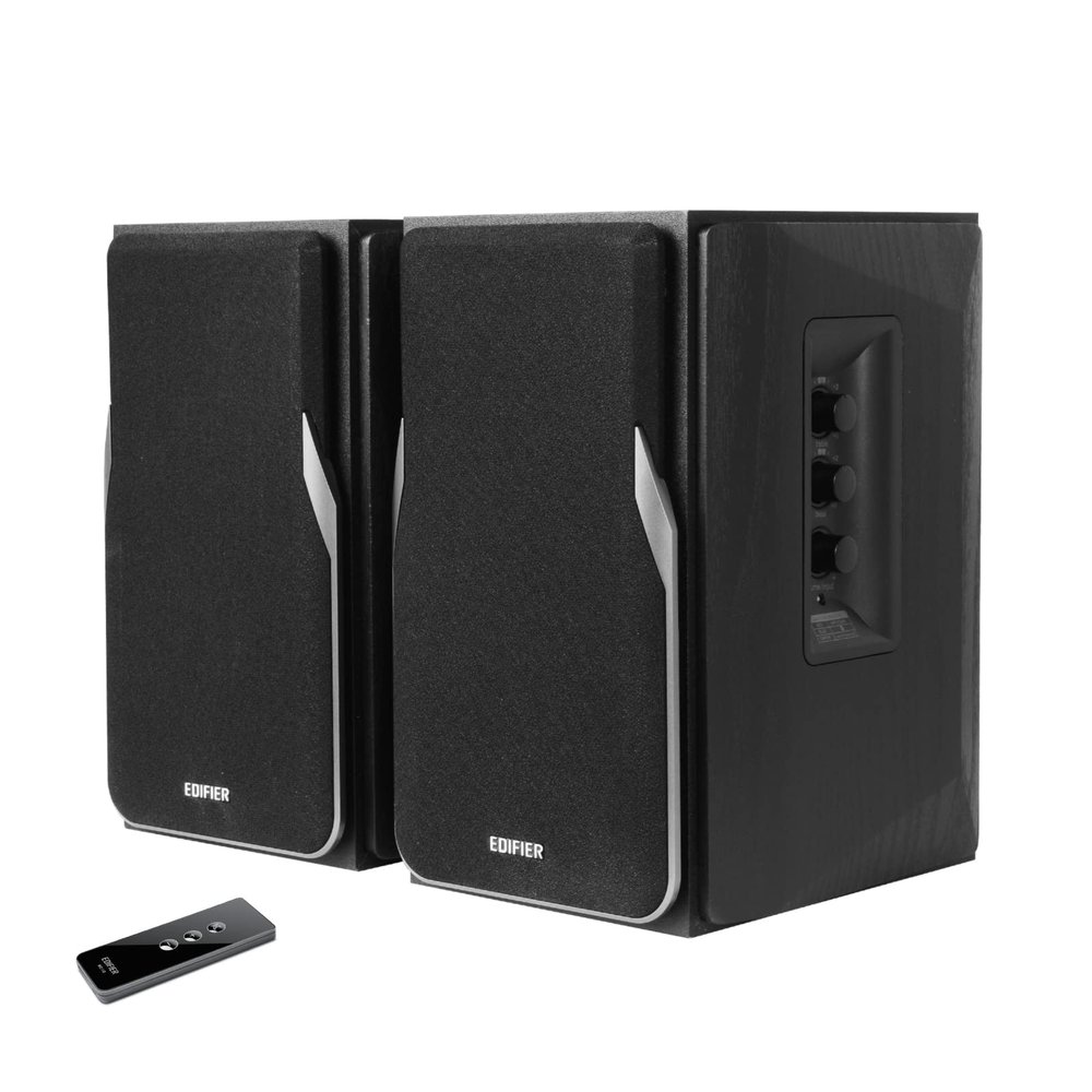 Edifier R1380T Powered Bookshelf Speakers, 2.0 Stereo Active Near Field Monitors, Studio Monitor Speaker, 42 Watts RMS (Black)