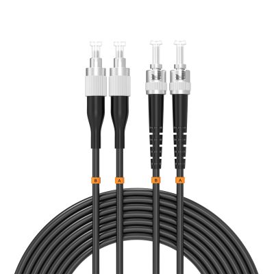 Buacoz FC to ST UPC Outdoor Armored Fiber Patch Cable 45Meter/147.64ft Single Mode Duplex Fiber Optic Internet Cables TPU Black Simplex - 9/125um Industrial Fiber Optic Jumper Optical Patch Cord