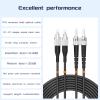 Buacoz FC to ST UPC Outdoor Armored Fiber Patch Cable 45Meter/147.64ft Single Mode Duplex Fiber Optic Internet Cables TPU Black Simplex - 9/125um Industrial Fiber Optic Jumper Optical Patch Cord view 3