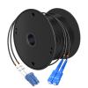 Buacoz LC/UPC to SC/UPC Outdoor Armored Fiber Patch Cable,Duplex - 9/125m Fiber Optic Jumper Optical Patch Cord,200Meter/656ft Industrial Single Mode Duplex Fiber Optic Internet Cables TPU Black view 1