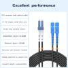 Buacoz LC/UPC to SC/UPC Outdoor Armored Fiber Patch Cable,Duplex - 9/125m Fiber Optic Jumper Optical Patch Cord,200Meter/656ft Industrial Single Mode Duplex Fiber Optic Internet Cables TPU Black view 3