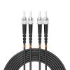 Buacoz ST UPC to ST Armored Outdoor Fiber Optic Cable, 33Meter/108ft Single Mode Duplex Fiber Jumper Optical Patch Cord, Simplex - 9/125um Industrial Fiber Optic Internet Cables, TPU Black view 1