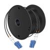 Buacoz 200 Meters LC to LC UPC Outdoor Armored Fiber Patch Cable, 9/125um Single Mode Duplex Fiber Optic Internet Cables, Jumper Optical Patch Cord, (200M/656ft), TPU Black view 1