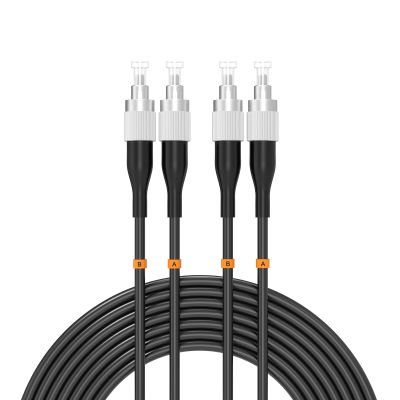 Buacoz FC to FC UPC Outdoor Armored Fiber Patch Cable 36Meter/118ft Single Mode Duplex Fiber Optical Cable Patch Cord Jumper,9/125um Fiber Optic Internet Cable TPU Black