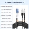 Buacoz LC/PUC to FC/PUC Outdoor Armored Fiber Patch Cable, Single Mode Duplex Fiber Optic Cable Jumper Optical Patch Cord, 100Meter/328ft - 9/125m TPU Black Fiber Optic Internet Cables view 3