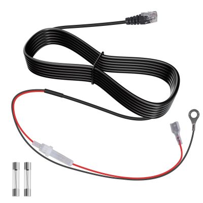 SigeIy 9.8 feet Long Straight Through Power Cord for Radar and Laser detectors Compatible with Cobra Escort Direct Wire
