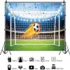 12x8ft Soccer Backdrop Stadium Soccer Pitch Spotlight Audiences Confetti Photography Background Boys Sports Theme Happy Birthday Party Decorations Banner Photo Studio Props view 2